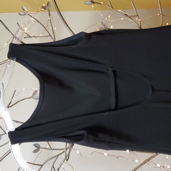 Classic Full length long 48' long black dress - Picture 2 of 5